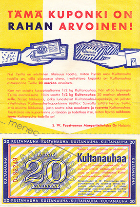 Kultanauha-esite ja etuseteli 