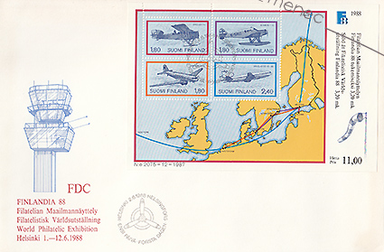 FDC, Finlandia 88, pienoisarkki BL4 