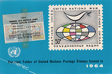 Souvenir Folder of United Nations Postage Stamps Issued in 1964 