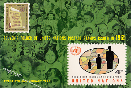 Souvenir Folder of United Nations Postage Stamps Issued in 1965 