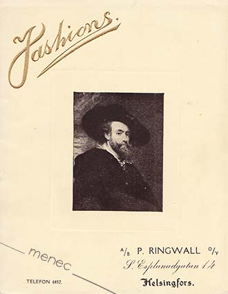 Fashions. P. Ringwall S. Esplanadgatan 14 Helsingfors 