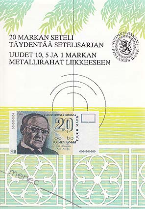 20 markan seteli täydentää uuden setelisarjan 