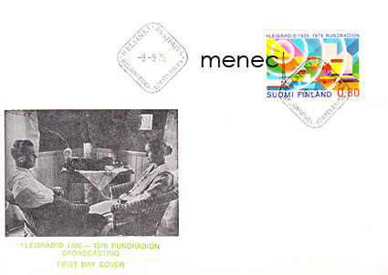 FDC, Yleisradio 1926-1976, rundradion, broadcasting, 0,80 