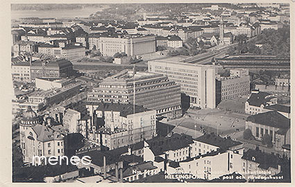 Helsinki, SOK, Posti ja eduskuntatalo, ilmakuva 