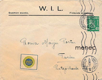 Kirjelähetys, Women's International League for Peace and Freedom, Suomen osasto 