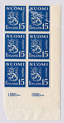 Yleismerkki 1948, 15 mk, 6 kpl 