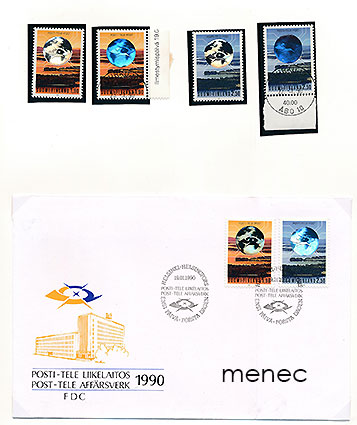 PTL liikelaitokseksi, hologrammimerkit 1990 1,90 ja 2,50 mk, 2x2 kpl + FDC 