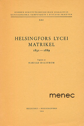 Helsingfors lycei matrikel 1831-1889 