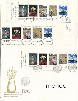 Ateneum 1887-1987, 5 kpl + vihko V9 + FDC 
