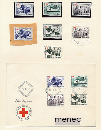 Punainen Risti 1964, 7 kpl + FDC 