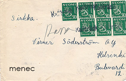 Kirjelähetys, kyläleima Kallträsk 