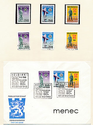 Puolustusvoimat 50 vuotta 1968, 6 kpl + FDC 
