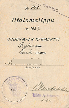 Iltalomalippu v. 1923 