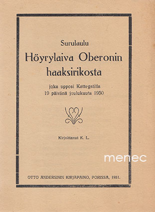 Surulaulu Höyrylaiva Oberonin haaksirikosta 