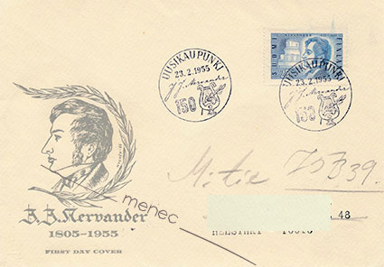 J. J. Nervander 1955, FDC 