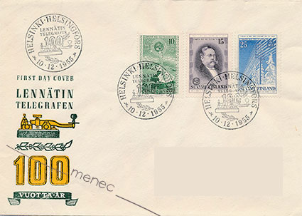 Lennätin 100 vuotta 1955, FDC 