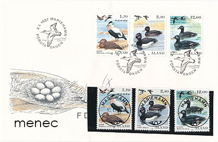 Ahvenanmaa, Lintusarja 1985, FDC + 3 loistoa 