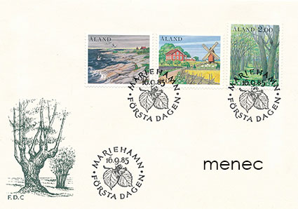 Ahvenanmaa, yleismerkit (Ahvenanmaan luonto) 1985, parit välilöllä + FDC 