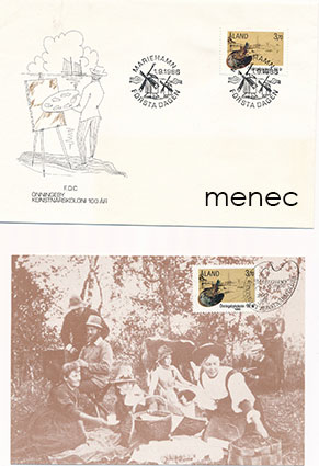 Ahvenanmaa, Önningebyn taiteilijasiirtola 1986, 7 kpl + FDC ja maksimi 