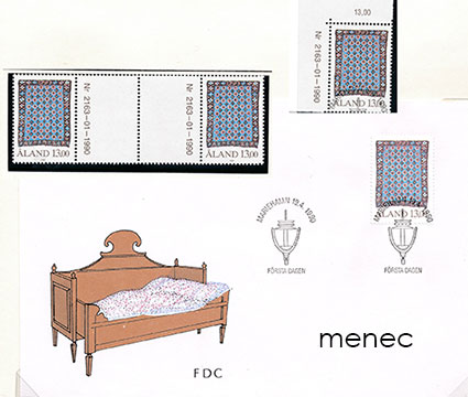 Ahvenanmaa, yleismerkki 12,00 1990, 3 kpl ja FDC 