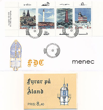 Ahvenanmaa, Majakat 1992, FDC ja vihko ÅV 1 