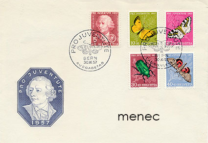 Sveitsi, Pro Juventute 1957, sarja, FDC 