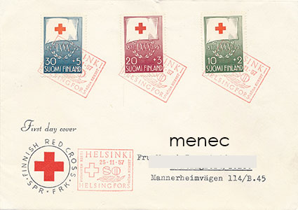 Punainen Risti 1957, FDC 