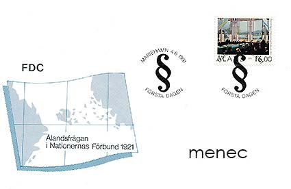 Ahvenanmaa, Ahvenanmaan itsehallinto 70 vuotta 1991, FDC 