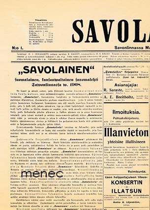 Savolainen N:o 1, Savonlinnassa marraskuun 1 päivänä 1907 