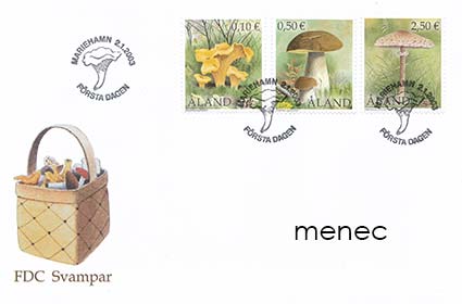 Ahvenanmaa, Sieniä 2003, 6 kpl + FDC 