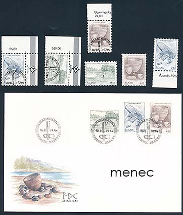 Ahvenanmaa, Kivikausi, 1994, 6 kpl + FDC 