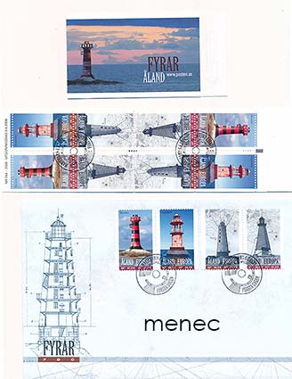 Ahvenanmaa,  Majakoita 2008, 2x vihko ÅV19 + FDC + 4xmaksimi 