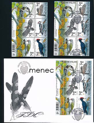 Tikkalintuja 2001, 2x pienoisarkki BL28 + FDC 