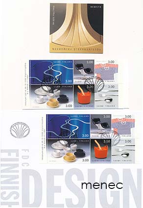 Suomalainen muotoilu 1998, 2x vihko V42, FDC 