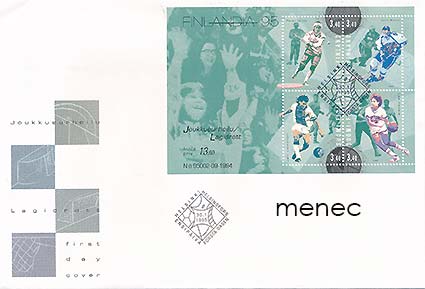 Finlandia 95, Joukkueurheilu, 2x pienoisarkki BL12 + FDC 