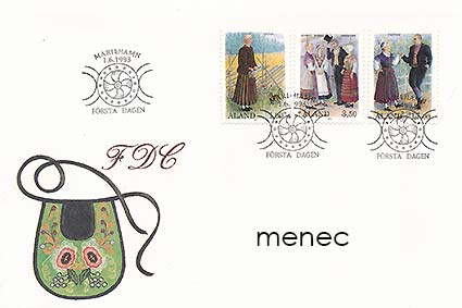 Ahvenanmaa, Kansanpuvut 1993, 6 kpl + FDC 