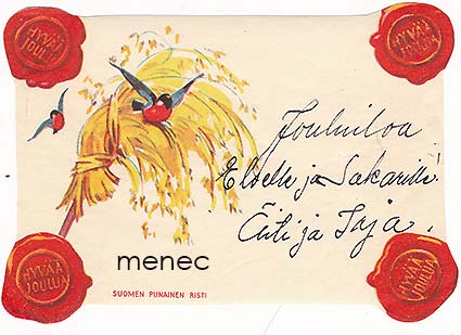 Wendelin, Martta - Nimikelippu 1953, Lyhde ja kaksi lintua 