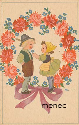 Sjöstedt, Helga - Poika ja tyttö seppeleen sisällä 