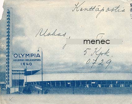 Olympia 1940 -kuori, neljällä Helsinki-aiheella 