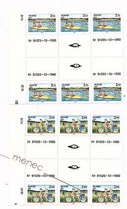 Ahvenanmaa, Pohjola 1991, numerokuusilot, 6 paria välilöllä 