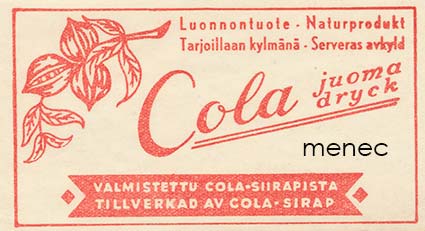 Cola juoma, valmistettu cola-siirapista 