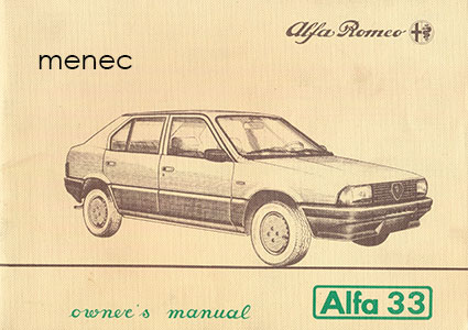 Alfa 33 owner's manual 