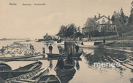 Kotka, Kyminsuu, höyryvene ja soutuveneitä 