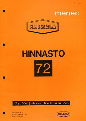 Kulmala hinnasto 72, esite 