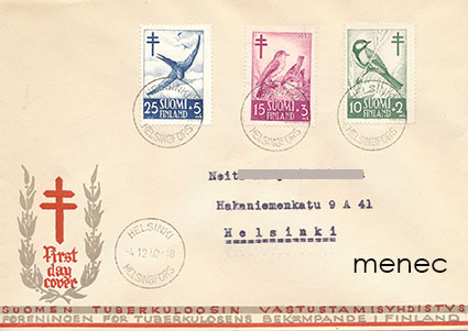 Tuberkuloosi 1952, FDC 
