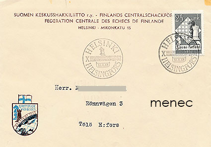 X shakkiolympialaiset 1952, FDC 