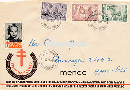 Tuberkuloosi 1953, FDC 