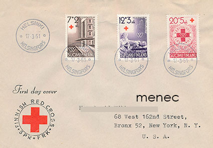 Punainen Risti 1951, FDC 