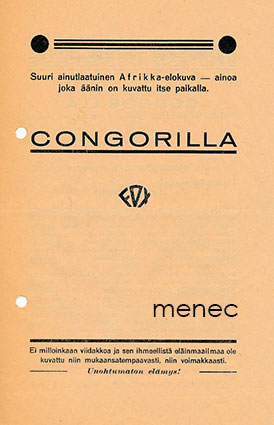 Congorilla, elokuvamainos 