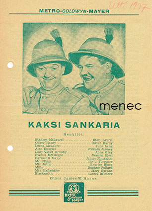Kaksi sankaria [Ohukainen ja Paksukainen], elokuvaesite 